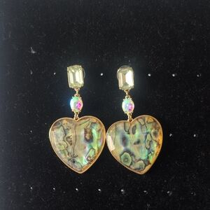 Heart-Shaped Abalone Earrings